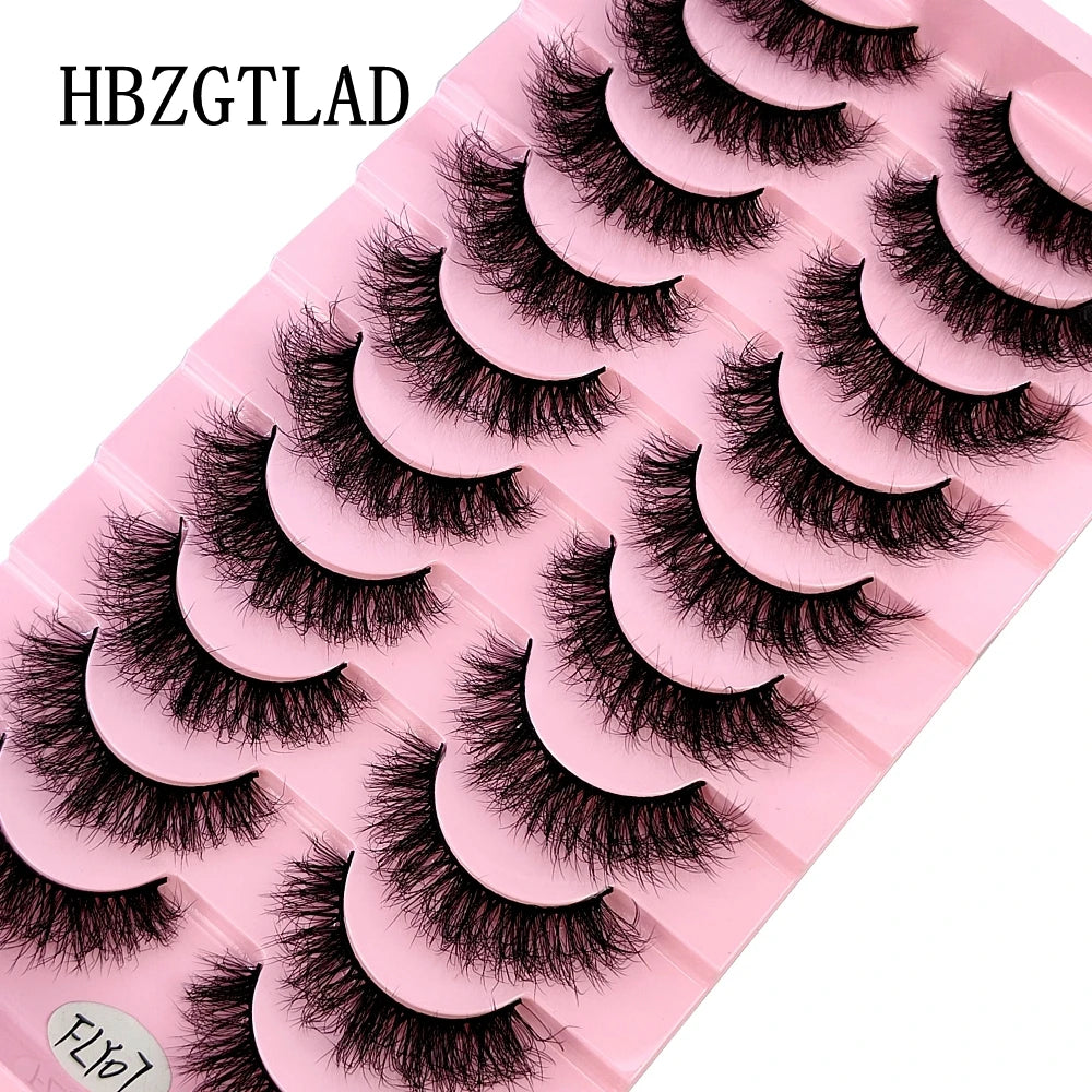 10 Pairs Faux Mink 3D Curly Eyelashes – Handmade Natural Look