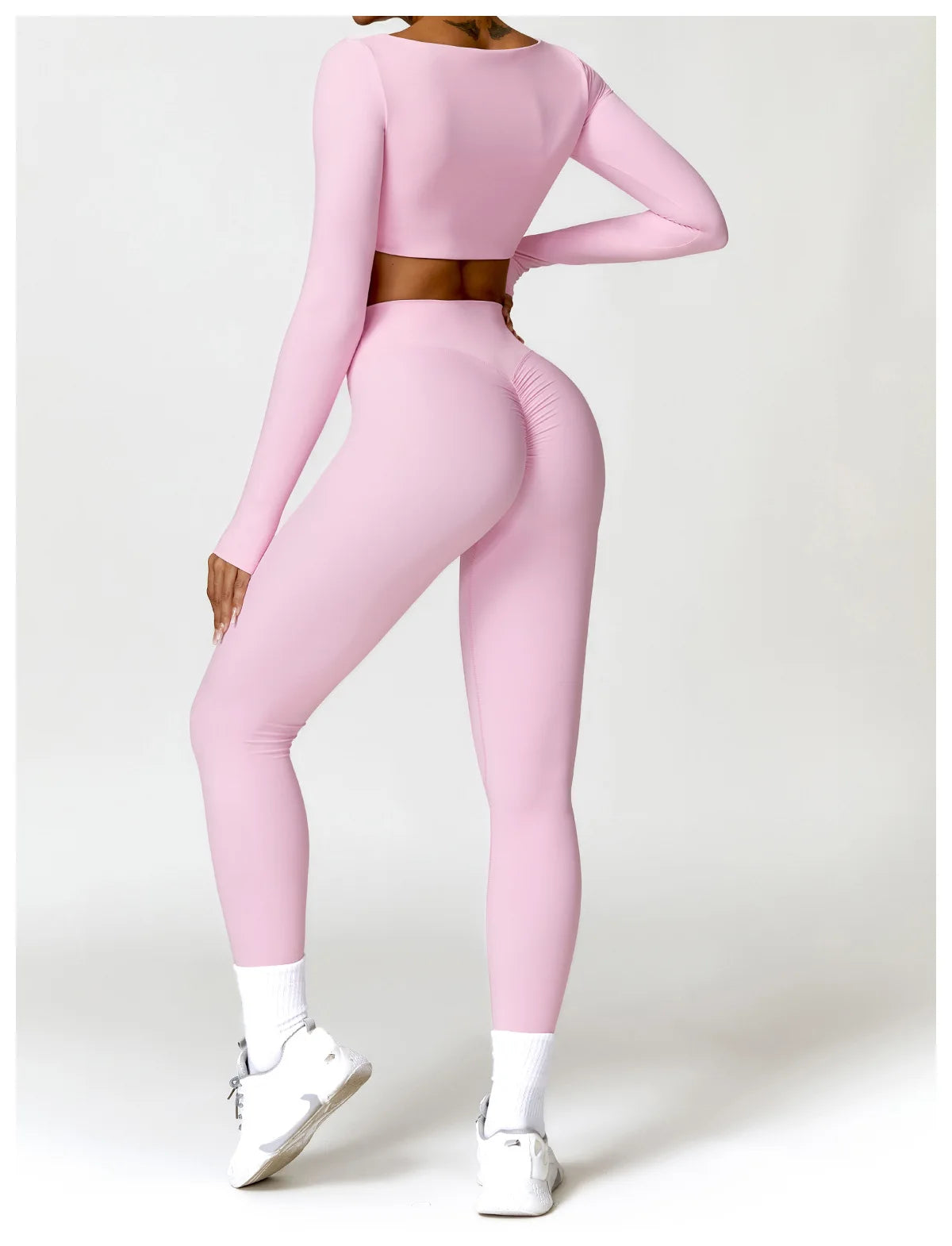 Women's 2PCS Quick-Dry Yoga Set – Long Sleeve Sports Shirt & Leggings