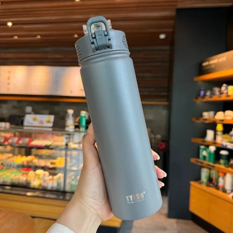 Stainless Steel Thermos Bottle with Straw – 600ml/750ml