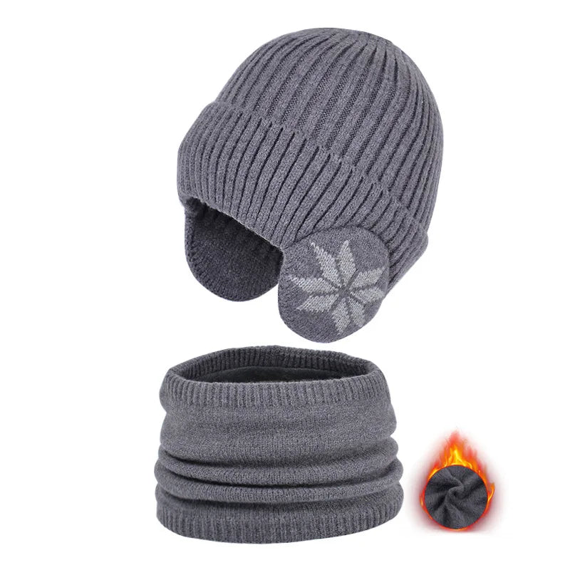 2-Piece Knitted Children Winter Hat & Scarf Set: