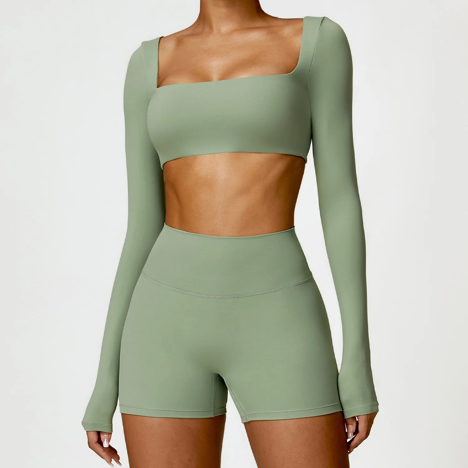 Women's 2PCS Quick-Dry Yoga Set – Long Sleeve Sports Shirt & Leggings
