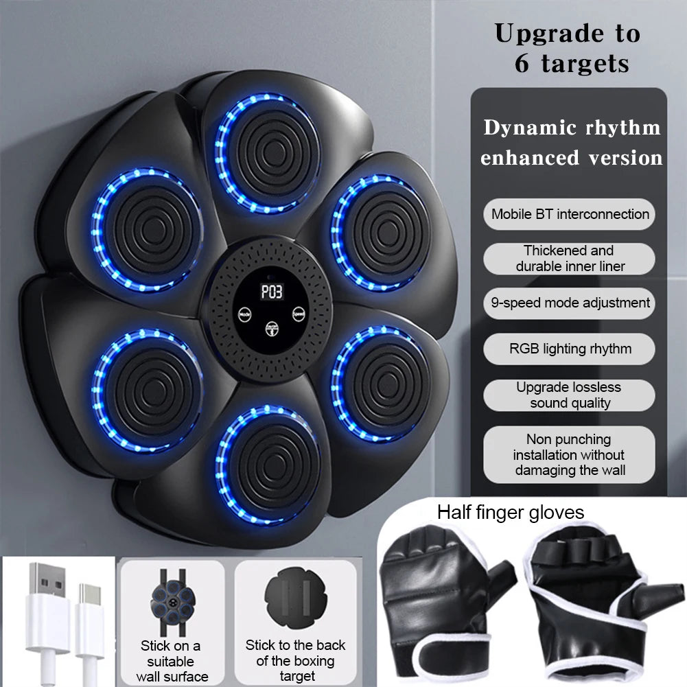 Music Boxing Machine – Adjustable Smart Bluetooth Boxing Wall Target