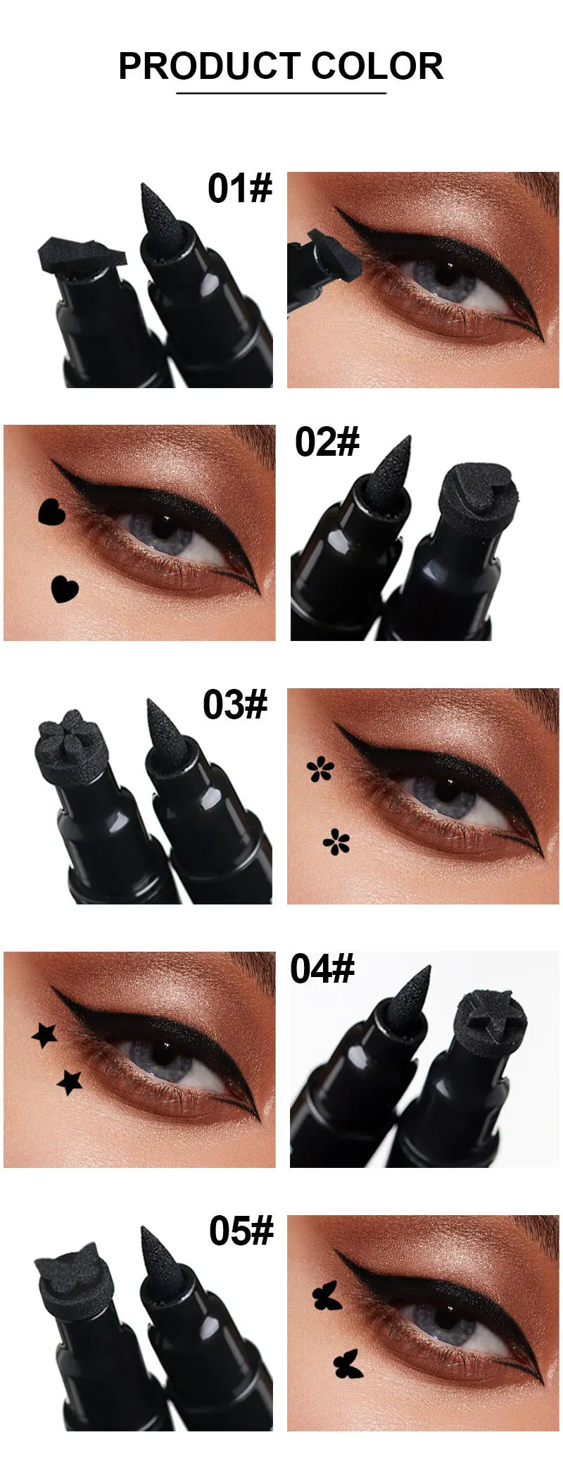 2-in-1 Butterfly & Star Stamp Eyeliner Pen – Waterproof & Long-Lasting