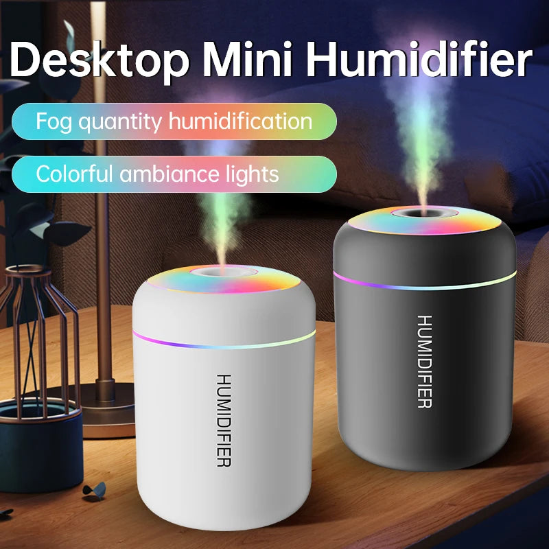 Mini MistMate™ USB Aroma Diffuser – 180ML Air Humidifier with LED Lights