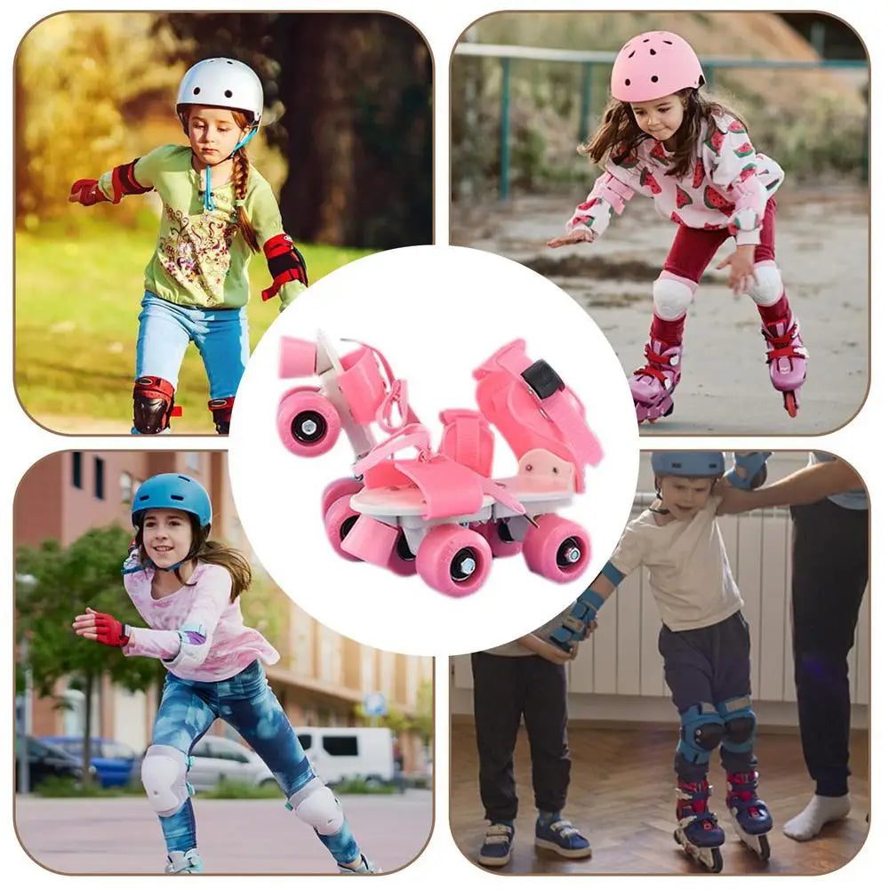 Beginner Roller Skates for Girls – Adjustable Double Row