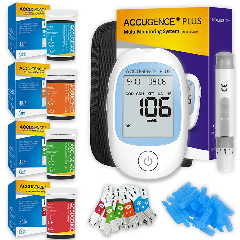 Multifunction Monitor Hemoglobin Blood Ketone Glucose Uric Acid Meter Test Strip