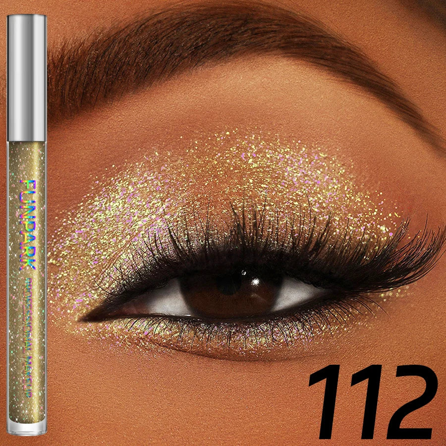 Colorful Liquid Eyeshadow & Glitter Eyeliner – Long-Lasting Shimmer