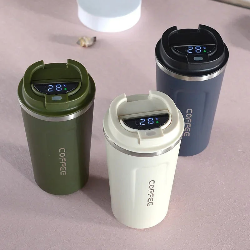 Stainless Steel Thermos Coffee Mug with Temperature Display – 380ml/510ml