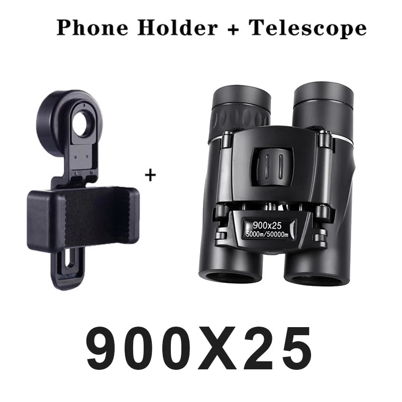 900x25 HD Zoom Binoculars – Portable Long Range BAK4 Telescope for Hunting & Camping