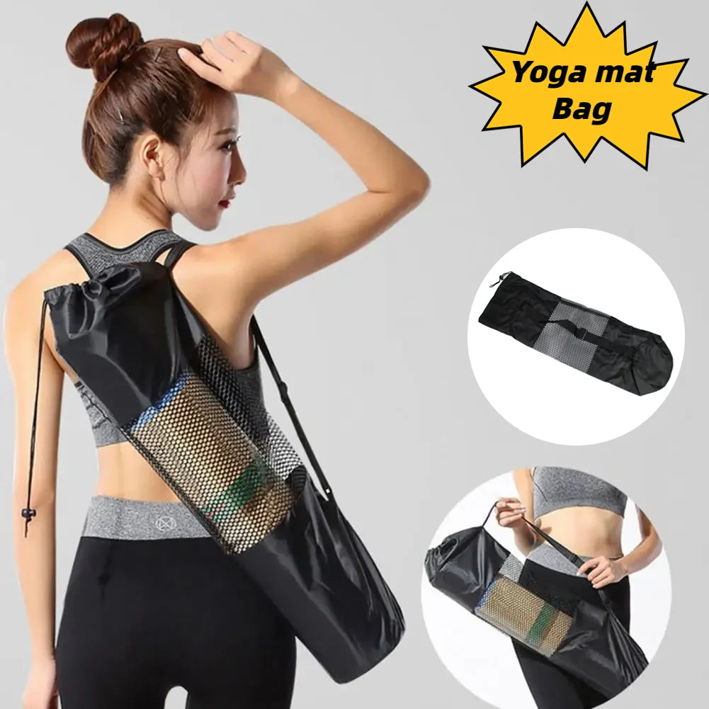 Portable Yoga Mat Bag – Breathable Mesh with Adjustable Straps