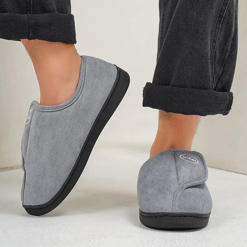 Winter Casual Couple Cotton Shoes 2025 Hook Loop Thicken Plush Ankle Boots Women Comfort Soft Sole Non-slip Warm Snow Boots