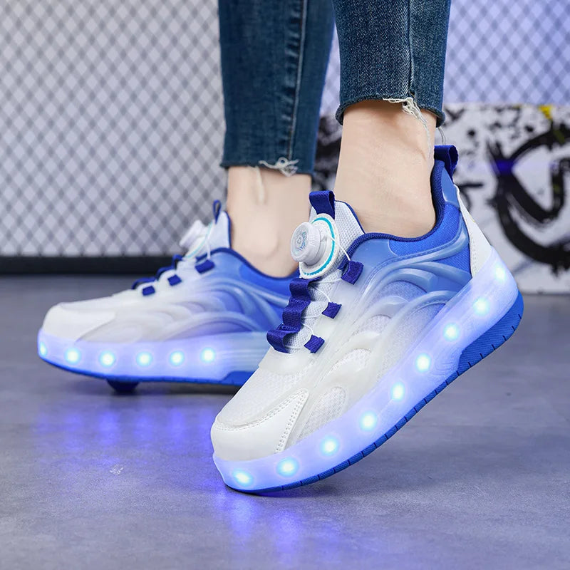 LED Light Roller Skate Shoes for Kids – Glowing Sneakers