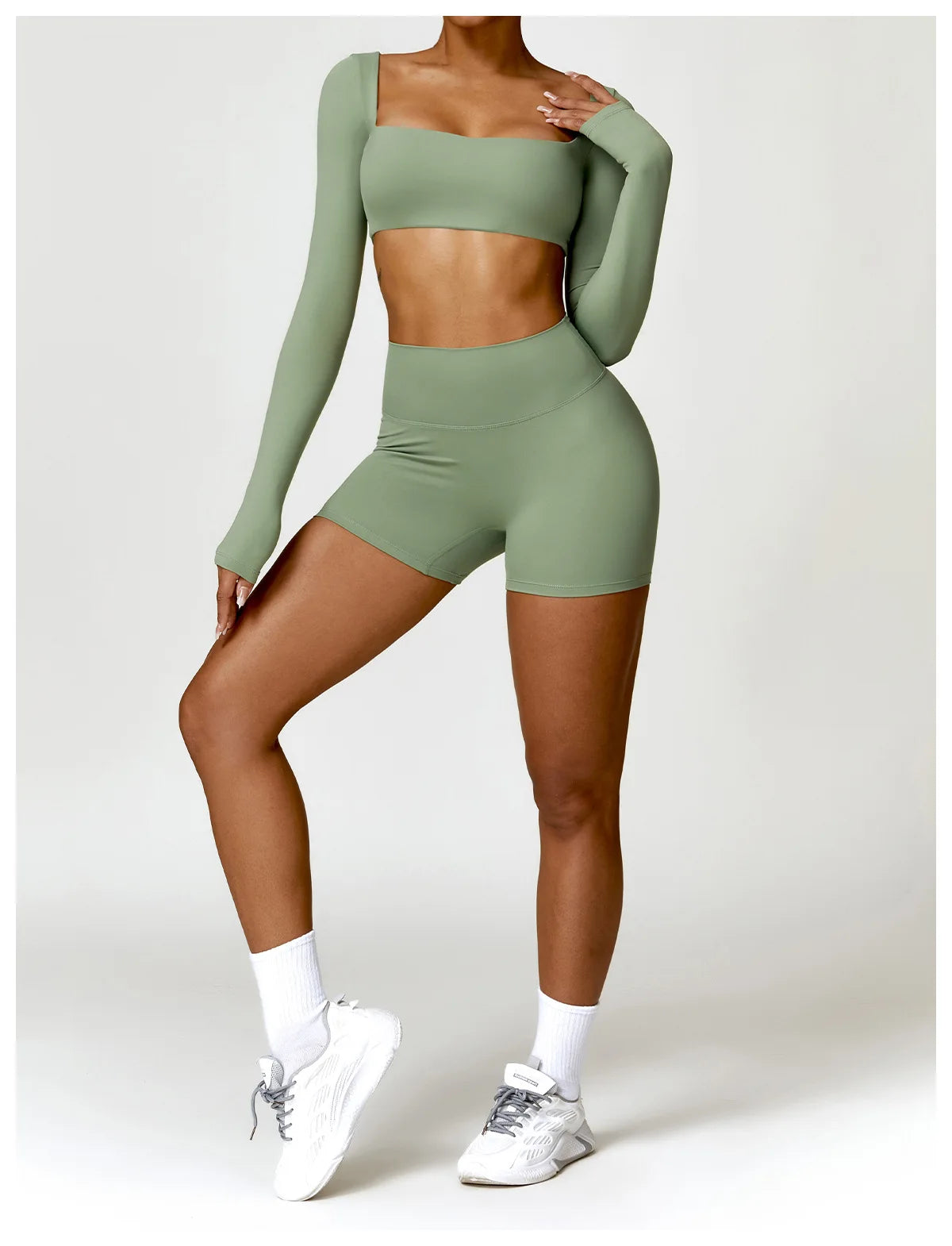Women's 2PCS Quick-Dry Yoga Set – Long Sleeve Sports Shirt & Leggings
