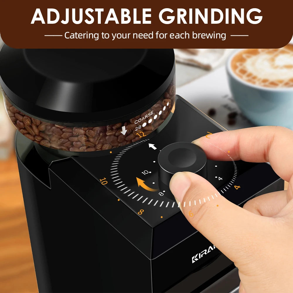 Automatic Burr Mill Coffee Grinder – 28-Setting Electric Coffee Bean Grinder
