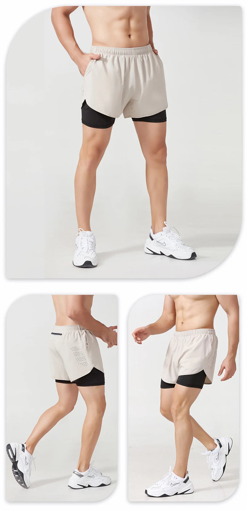 Quick-Dry Double-Layer Running Shorts