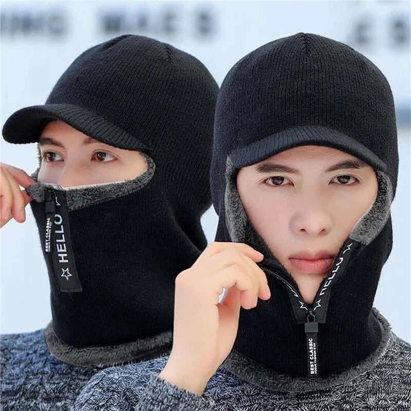 Men's Winter Warm Wool Hat with Ear Protection: