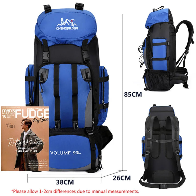 90L Waterproof Hiking Backpack – Large Capacity Outdoor Camping Rucksack