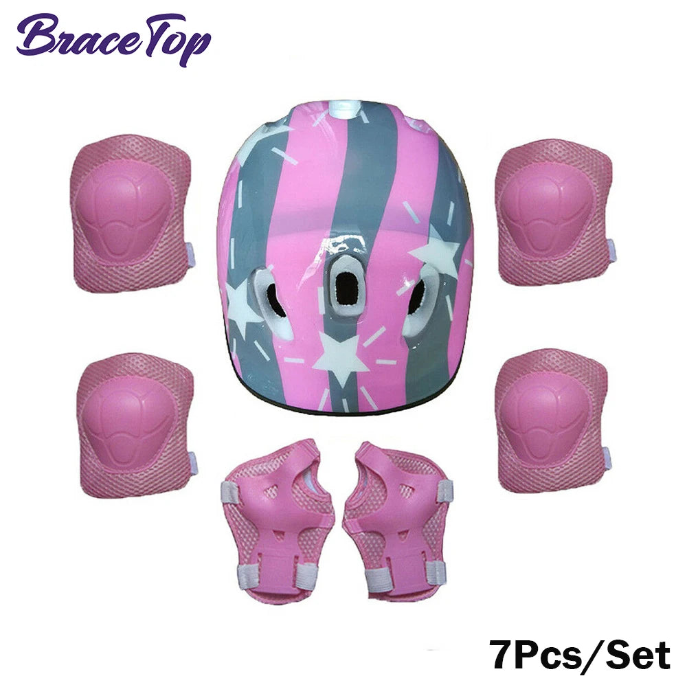 7PCS Kids Protective Gear Set – Knee & Elbow Pads with Wrist Guards