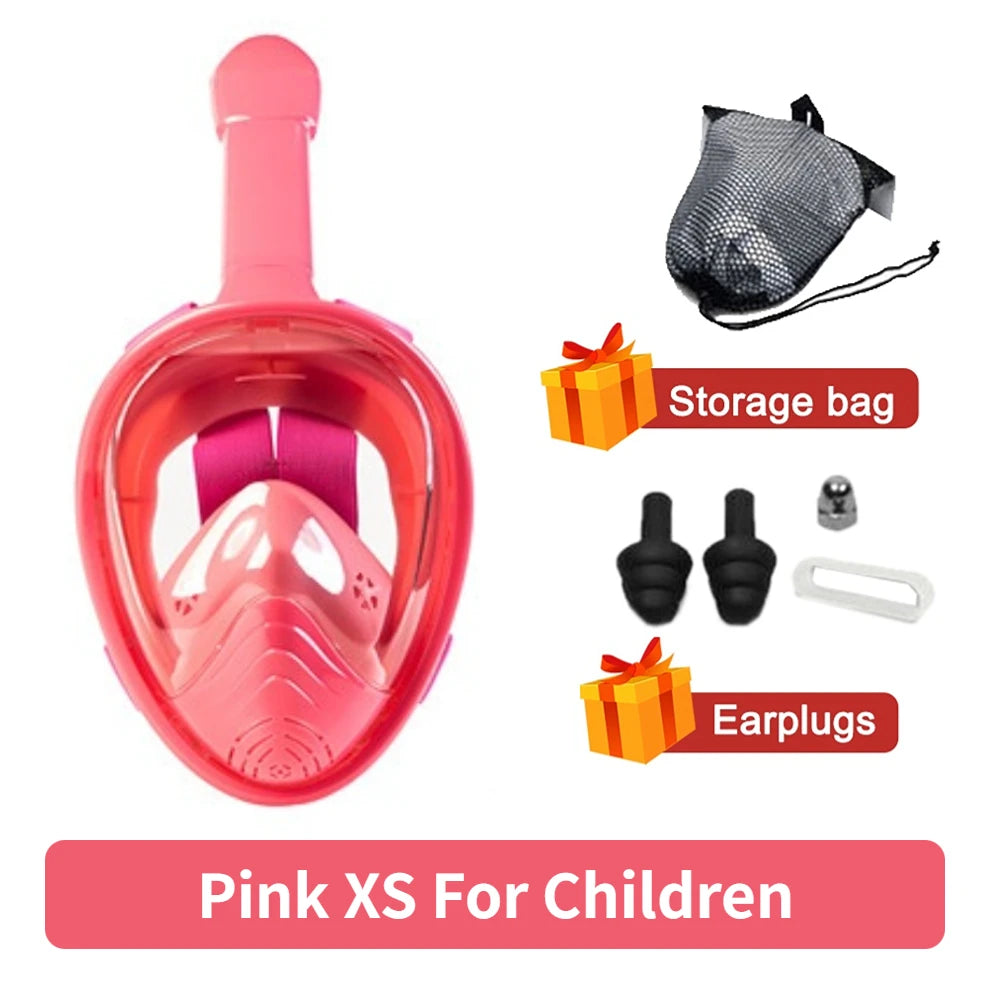Underwater Anti-Fog Full Face Snorkeling and Diving Mask for Adults and Kids