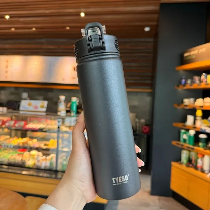 Stainless Steel Thermos Bottle with Straw – 600ml/750ml