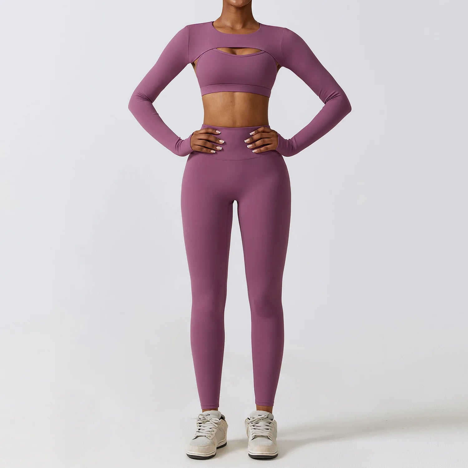 Women's Seamless Yoga Set – Leggings & Crop Top Workout Outfit