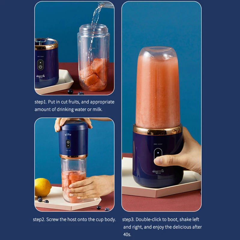 Portable 6-Blade USB Juicer – Mini Electric Blender