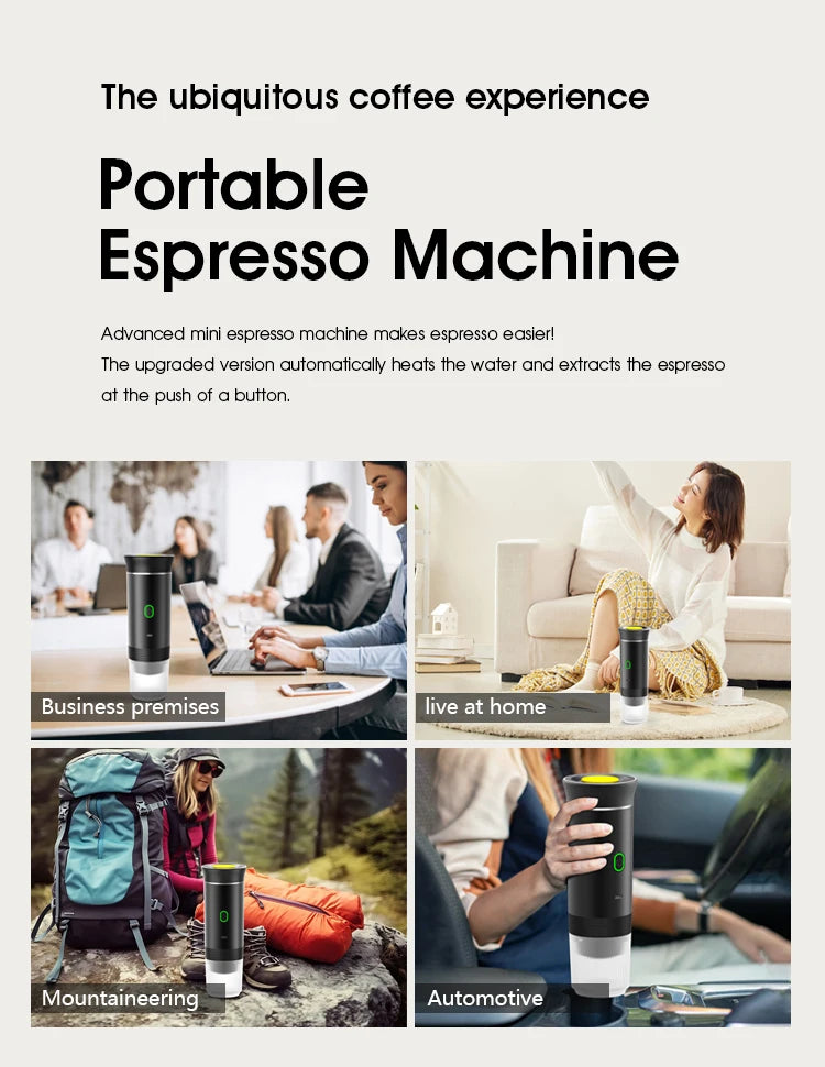 Wireless Portable 3-in-1 Espresso Coffee Maker – Car, Home & Travel