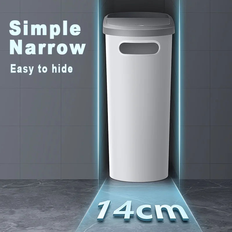 10L Silent Closed Bathroom Garbage Bin – Space-Saving & Stylish