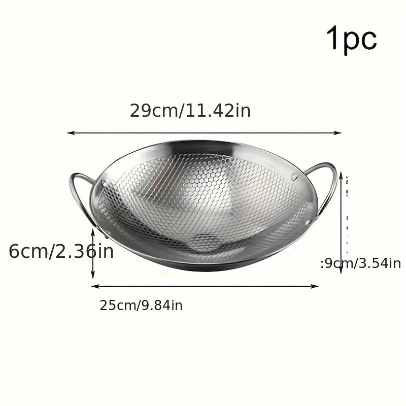 11-Inch Stainless Steel Honeycomb Skillet – Non-Stick & Scratch-Resistant