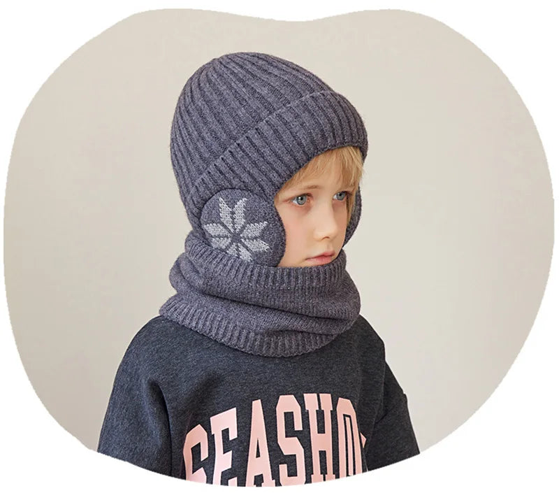 2-Piece Knitted Children Winter Hat & Scarf Set: