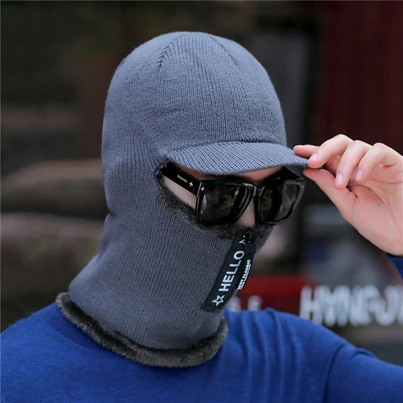 Men's Winter Warm Wool Hat with Ear Protection: