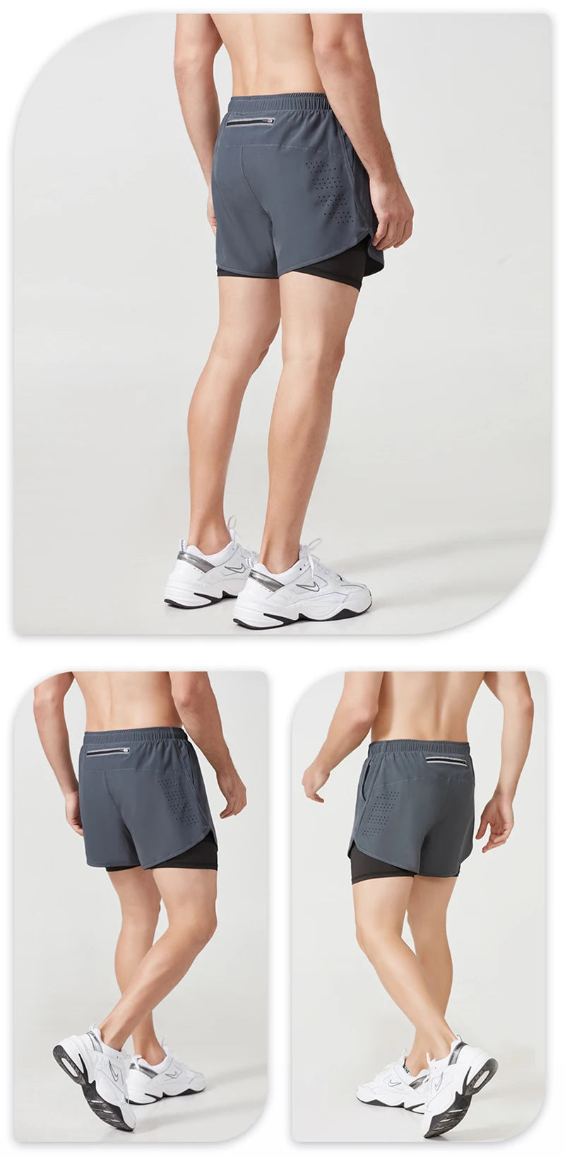 Quick-Dry Double-Layer Running Shorts
