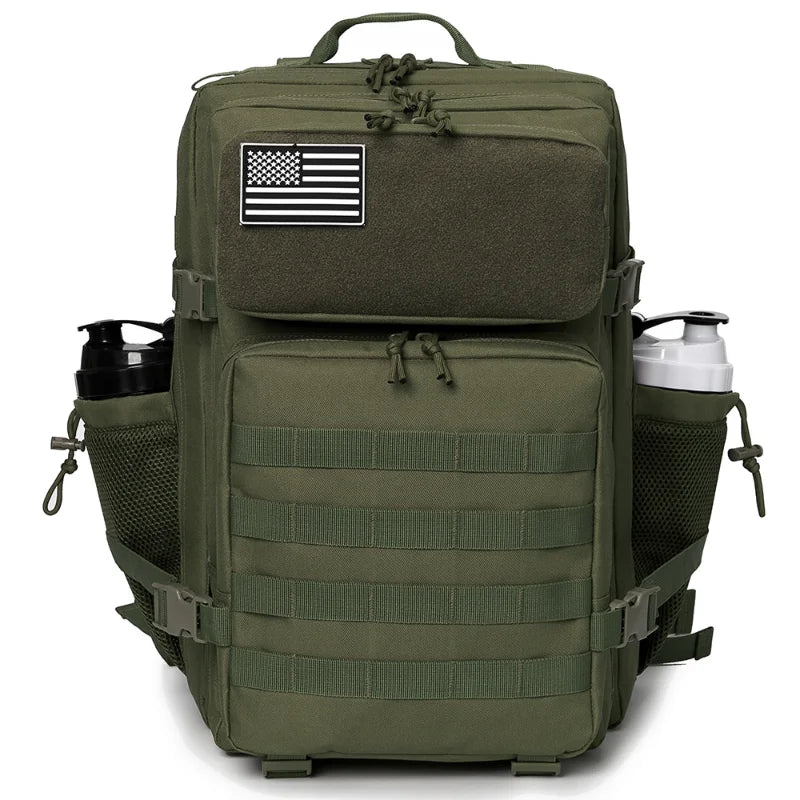 QT&QY 50L Tactical Backpack – MOLLE Survival Rucksack with Bottle Holder
