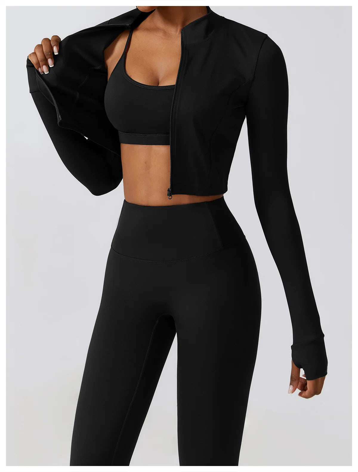 Women's Seamless Yoga Set – Leggings & Crop Top Workout Outfit