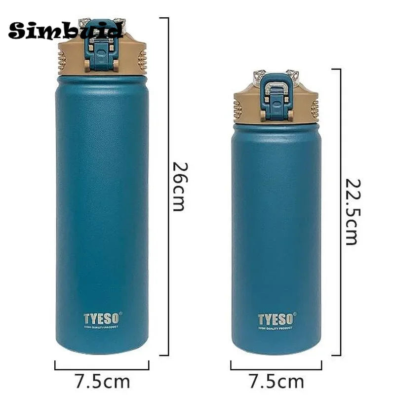 Stainless Steel Thermos Bottle with Straw – 600ml/750ml