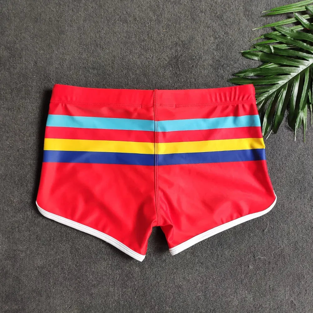 Men's Quick-Dry Swim Trunks – Striped Surf & Beach Shorts