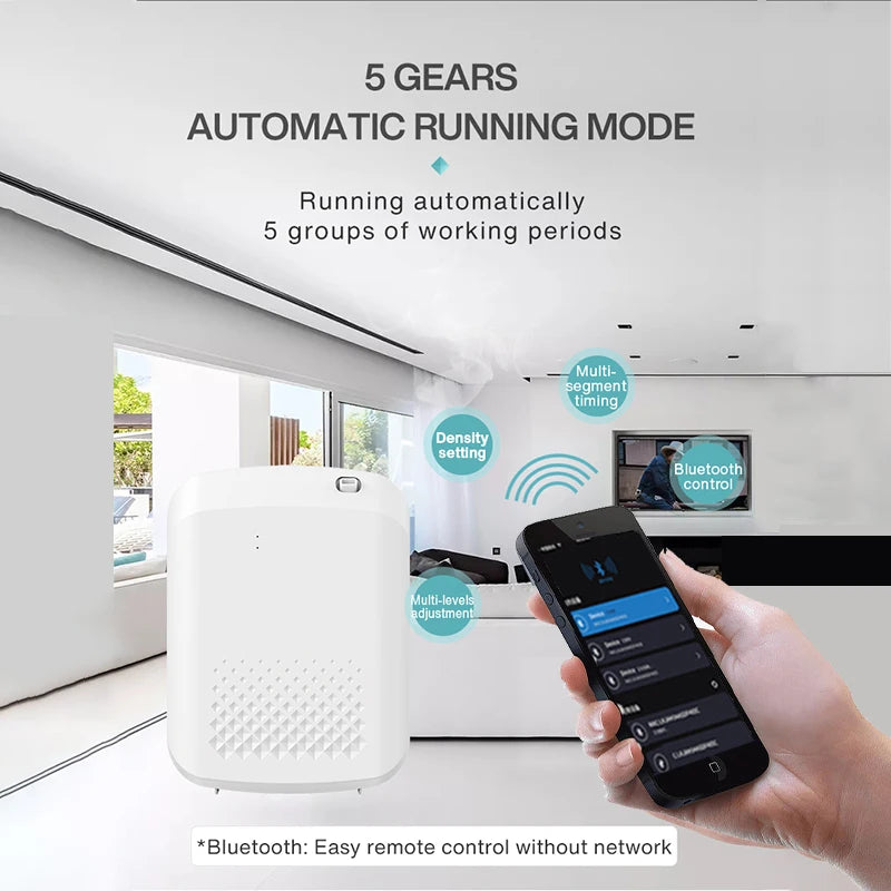 Smart Aroma Diffuser - Bluetooth Essential Oils Diffuser for Home & Hotels (500m³ Coverage)