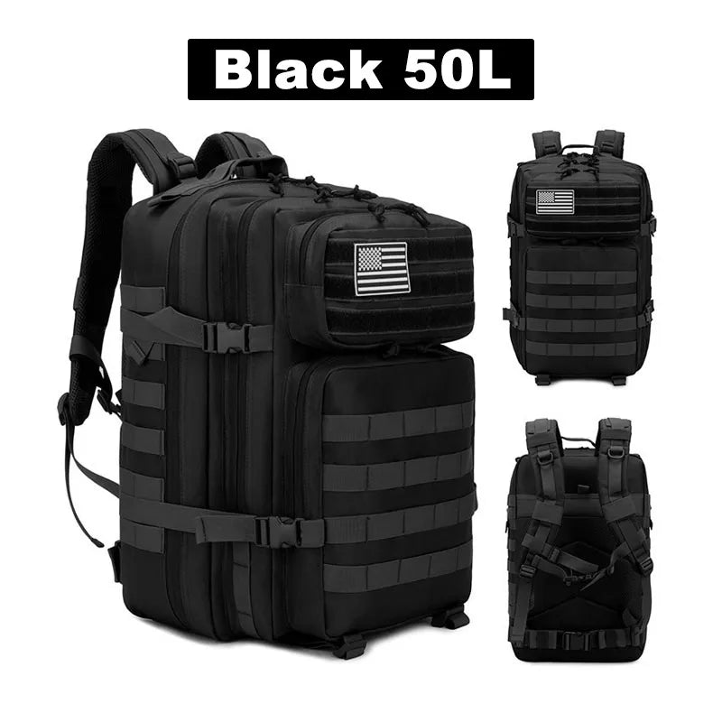 25L/35L/50L Tactical Backpack – Waterproof Outdoor Rucksack for Men