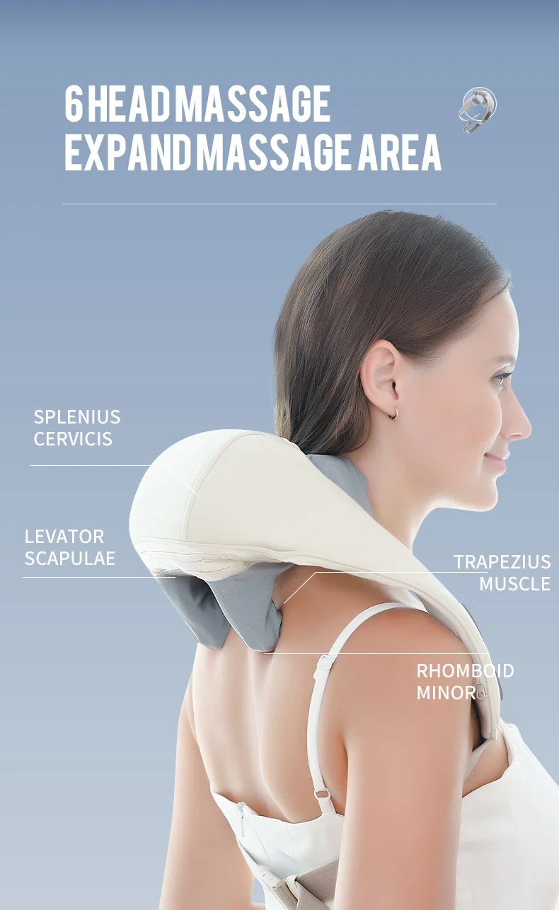 Foreverlily Wireless Neck & Back Massager – Kneading Massage Shawl