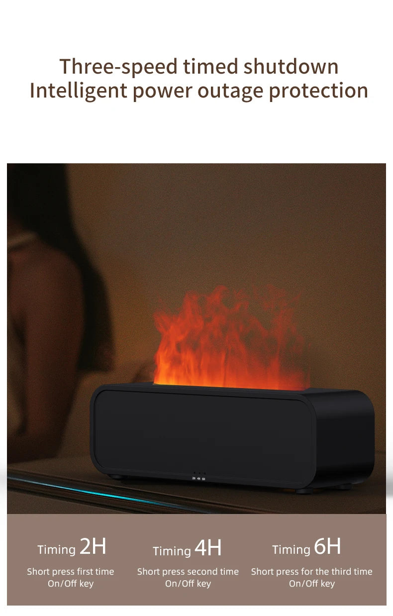 Simulated Flame Aromatherapy Diffuser with Remote Control