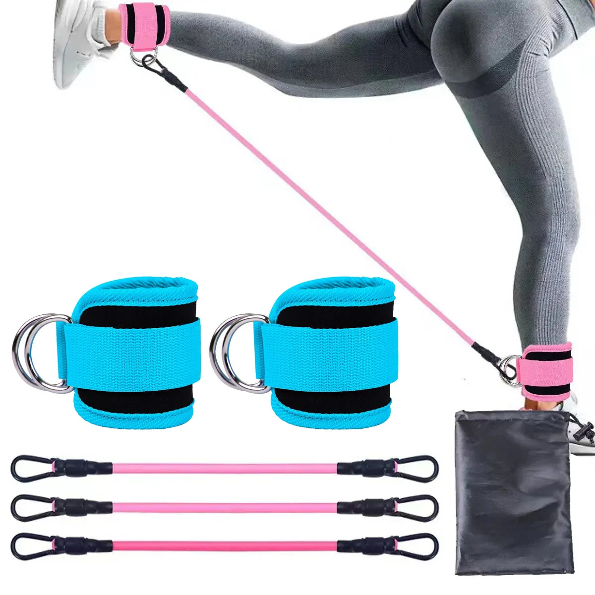 Booty Resistance Band with Ankle Straps