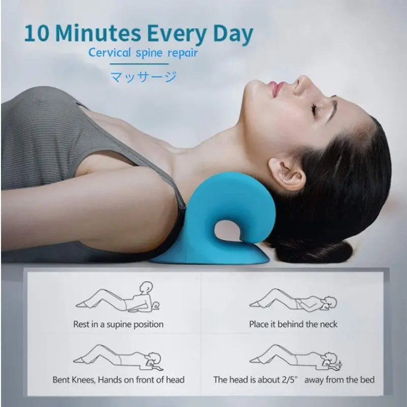 Neck & Shoulder Stretcher – Cervical Traction & Spine Alignment Pillow