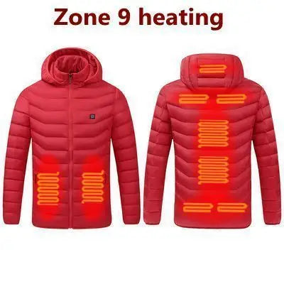 USB men's heated jacket, motorcycle jacket, skiing, camping, winter, 21 zones