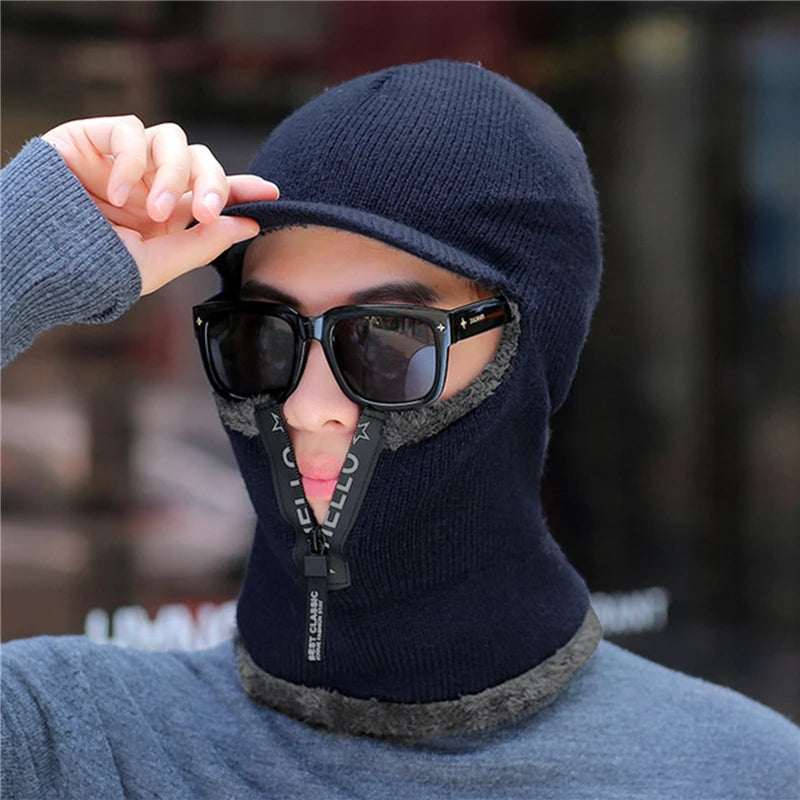 Men's Winter Warm Wool Hat with Ear Protection: