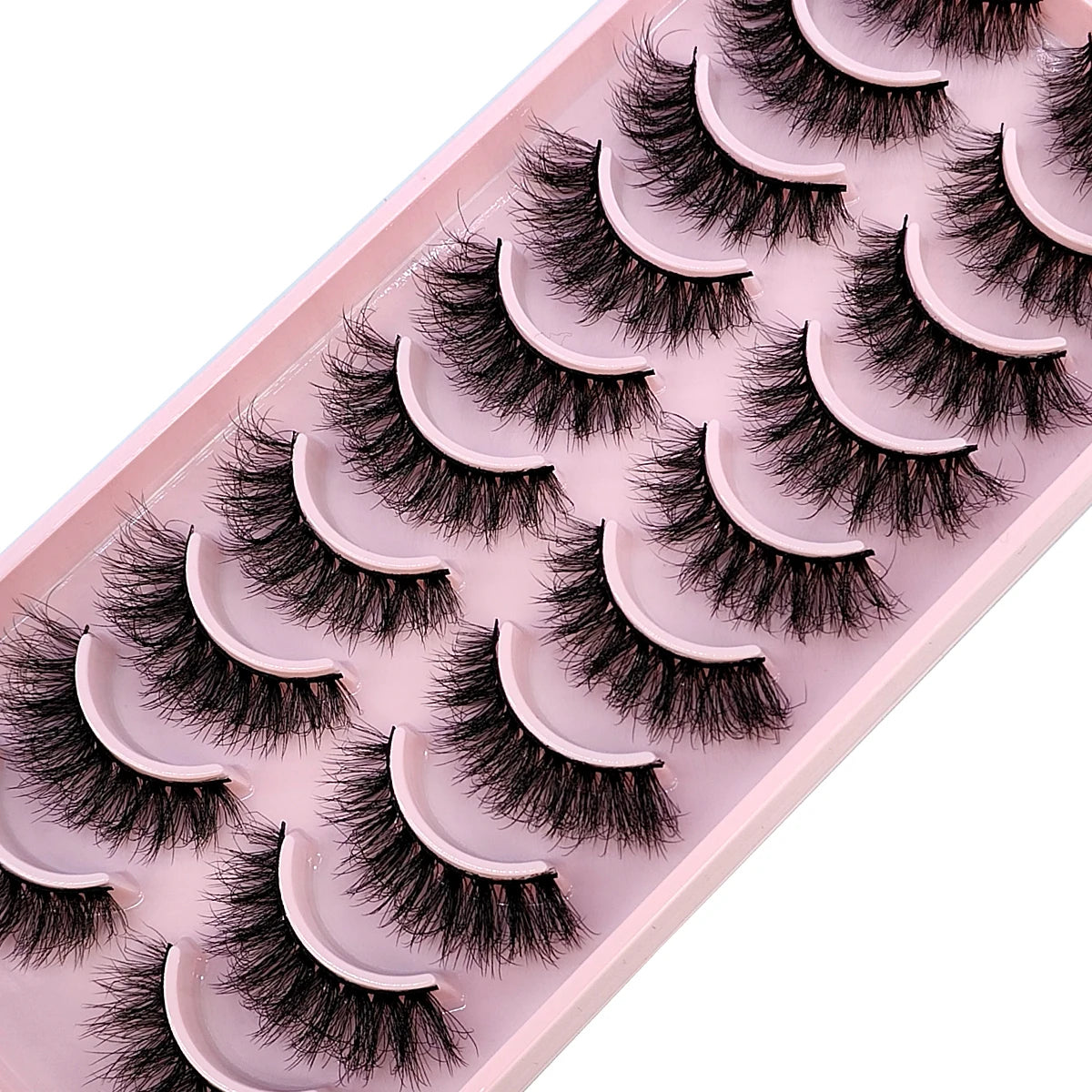 10 Pairs Faux Mink 3D Curly Eyelashes – Handmade Natural Look