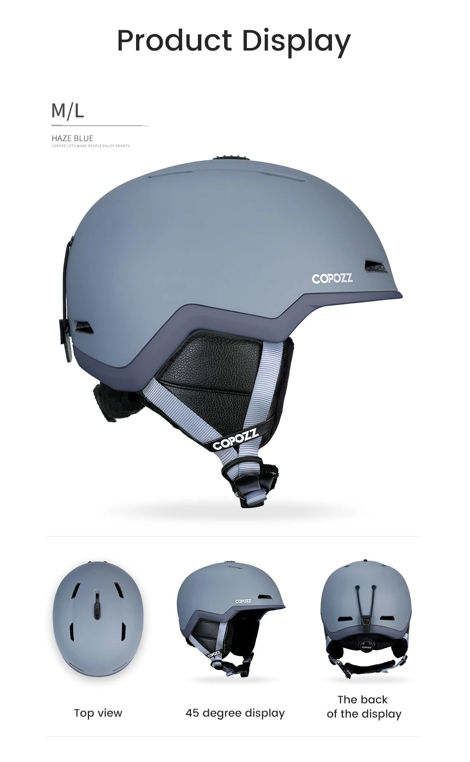 COPOZZ Ski Helmet – Half-Covered Safety Helmet