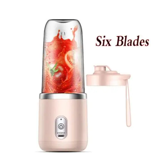 Portable 6-Blade USB Juicer – Mini Electric Blender