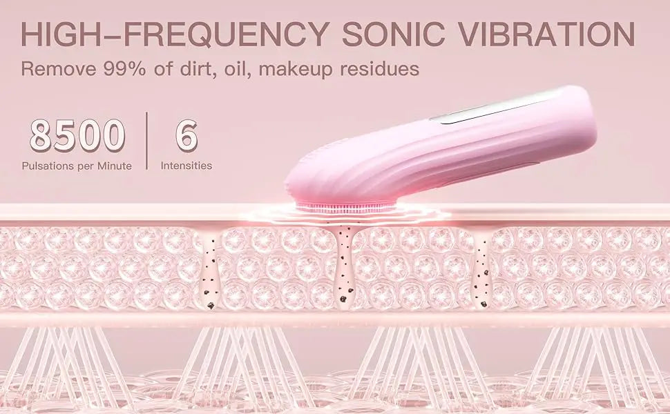 Sonic Waterproof Facial Cleansing Brush – Rechargeable & Exfoliating