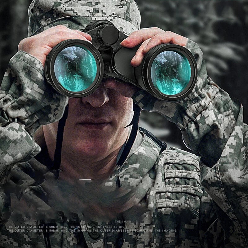 50000M German Military 20x50 Zoom Binoculars – HD BAK4 Prism Long Range Telescope for Outdoors