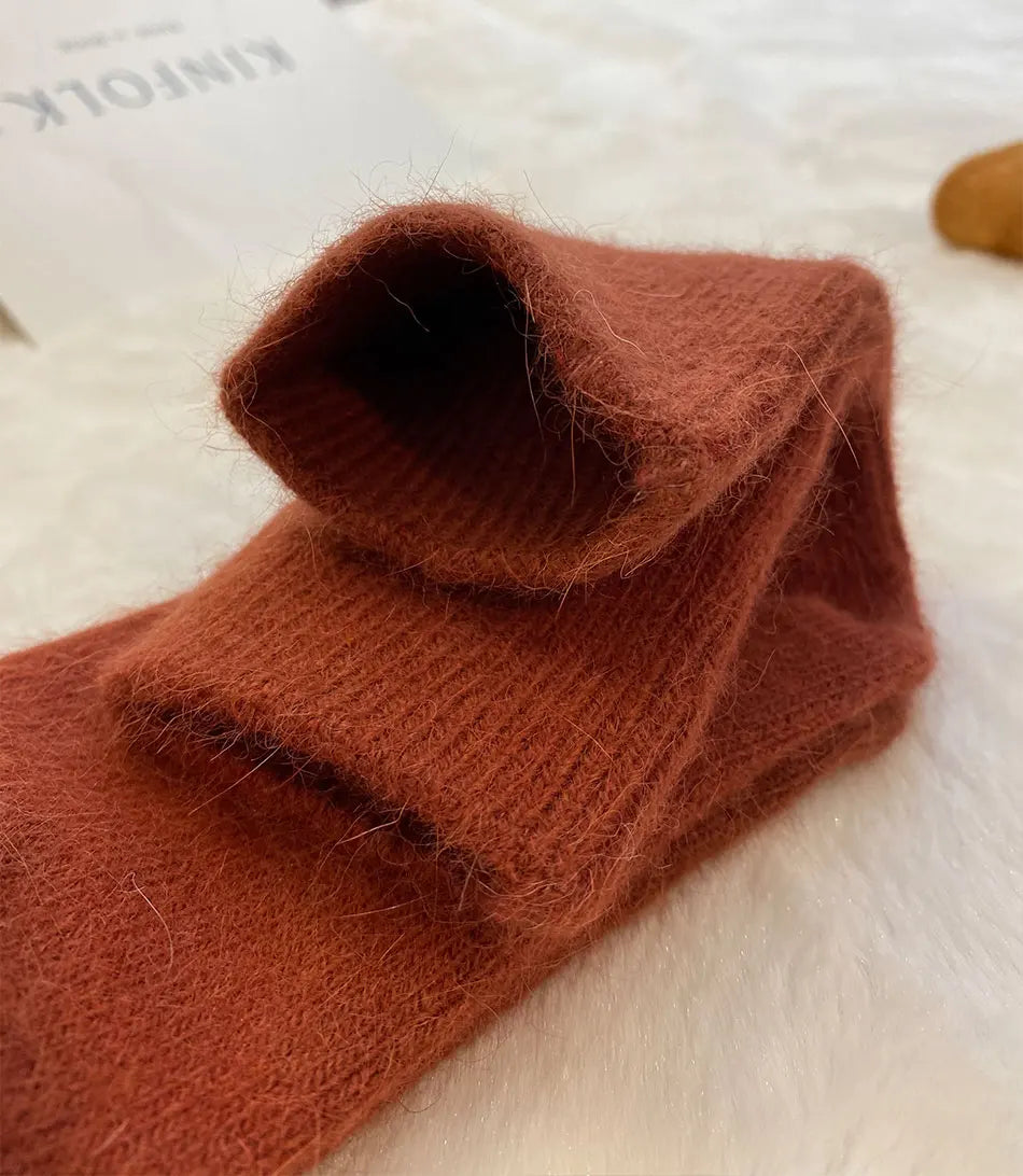 Wool Socks women's female Winter Warm Women Socks Super Thicker Solid Sheep Wool Against Cold Snow Thermal Socks Soft  1 Pairs